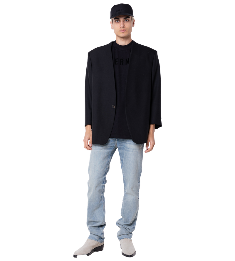 Eternal Wool Lapelless Jacket Black - 48