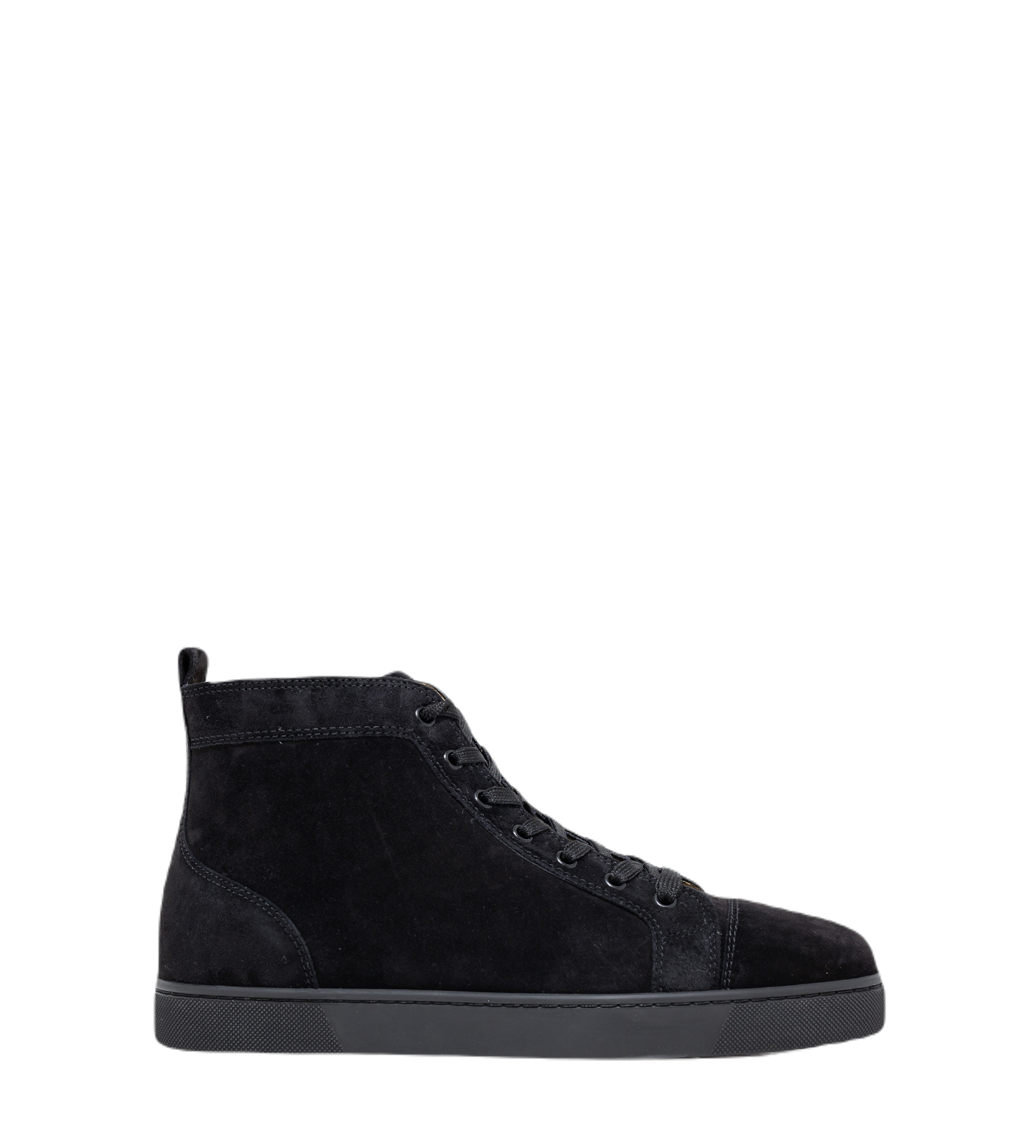 Black suede louboutin sneakers sales