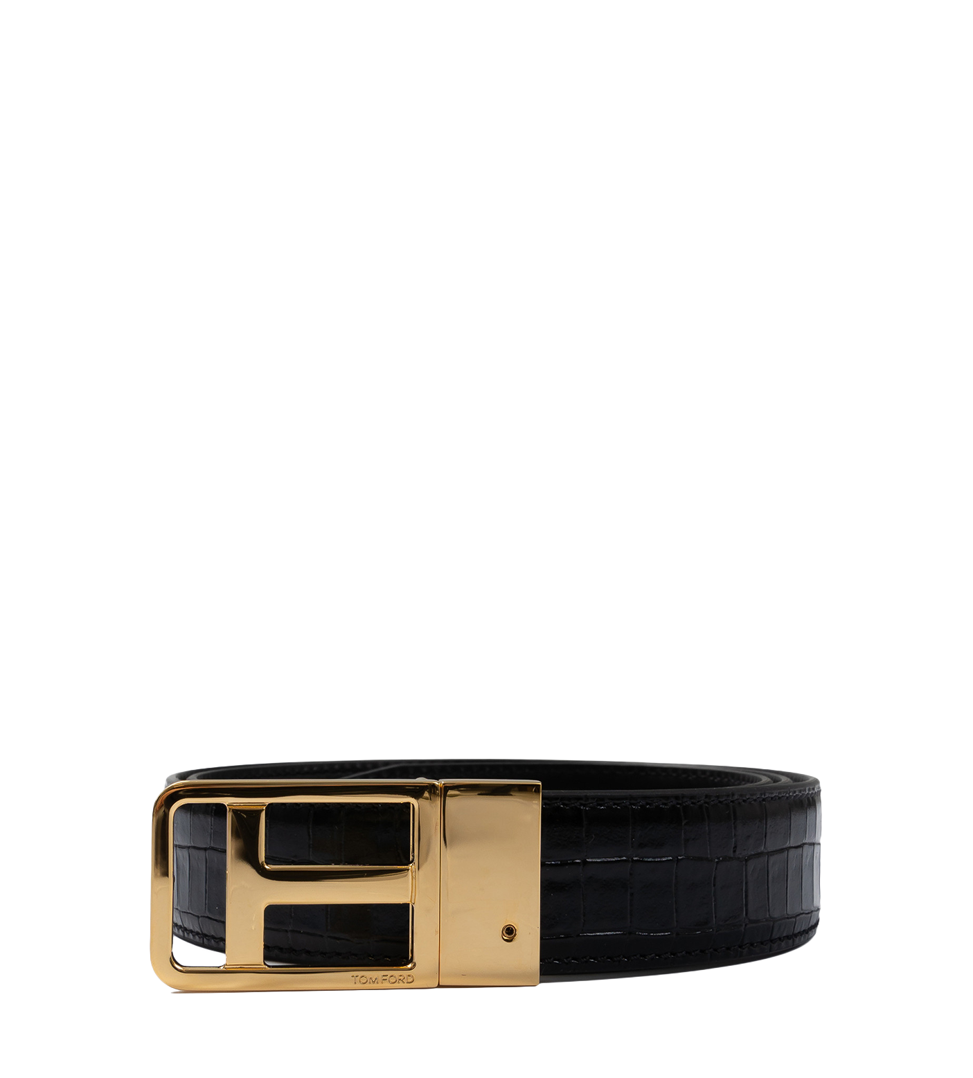 T-buckle Crocodile-embossed Belt