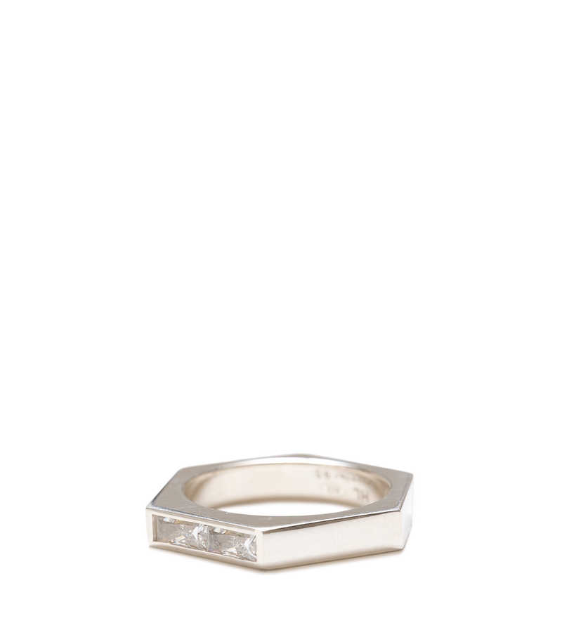 Bolt Cubic Zirconia Ring Silver - 10