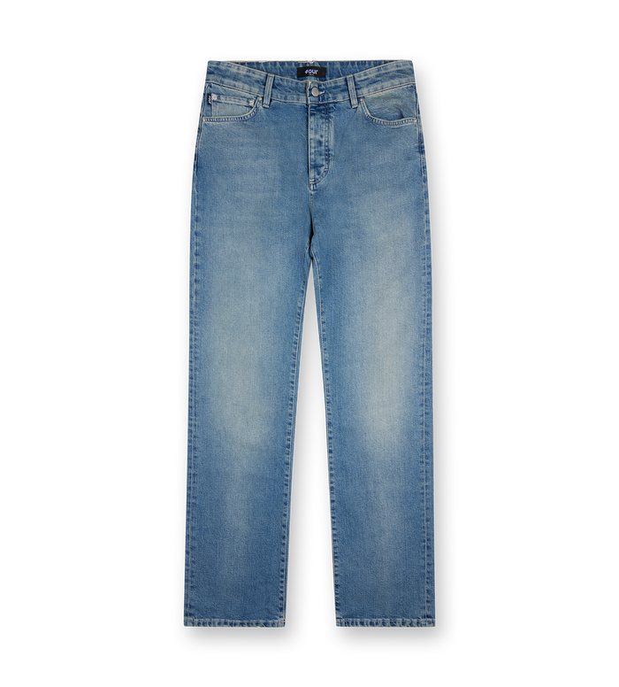 Straight Leg Denim Dark Blue Sand Wash