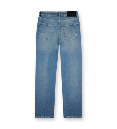 Straight Leg Denim Dark Blue Sand Wash
