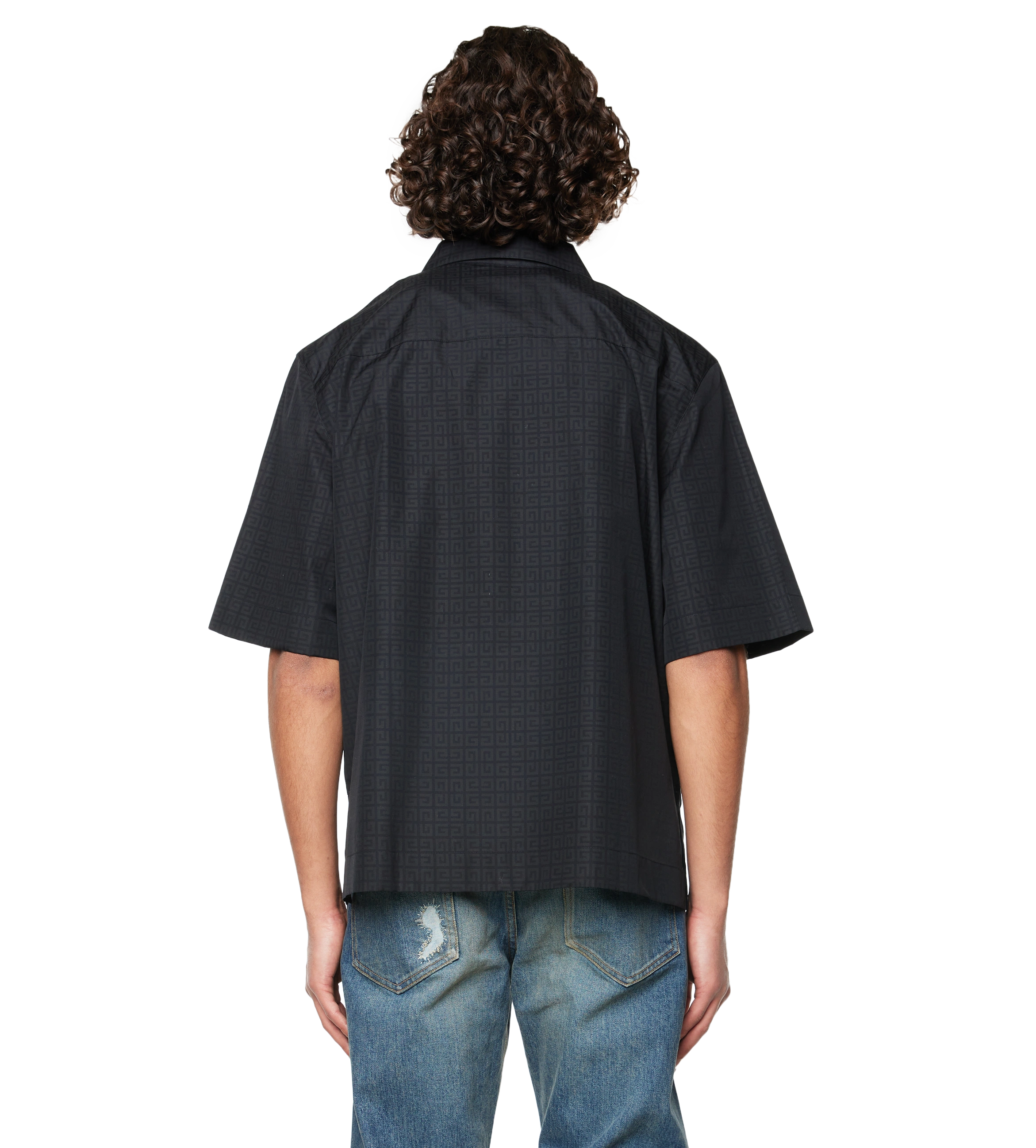 4G Jacquard Zipped Shirt Black