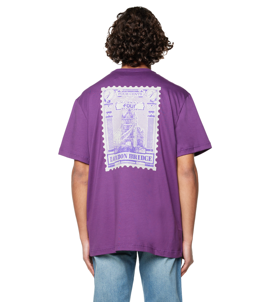 London Bridge Stamp T-shirt Plum Purple