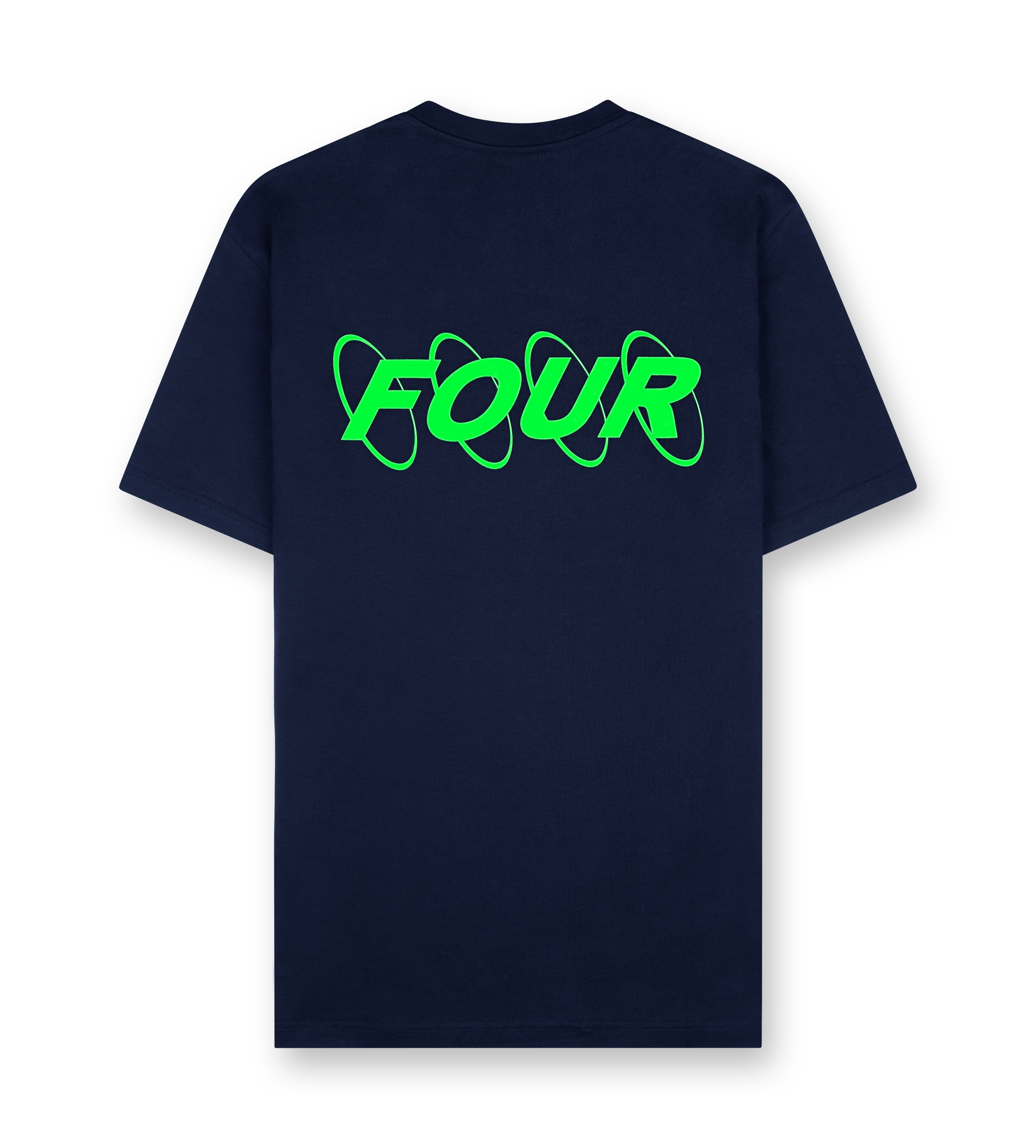 Neon Green Circles Logo T-shirt Marine Blue