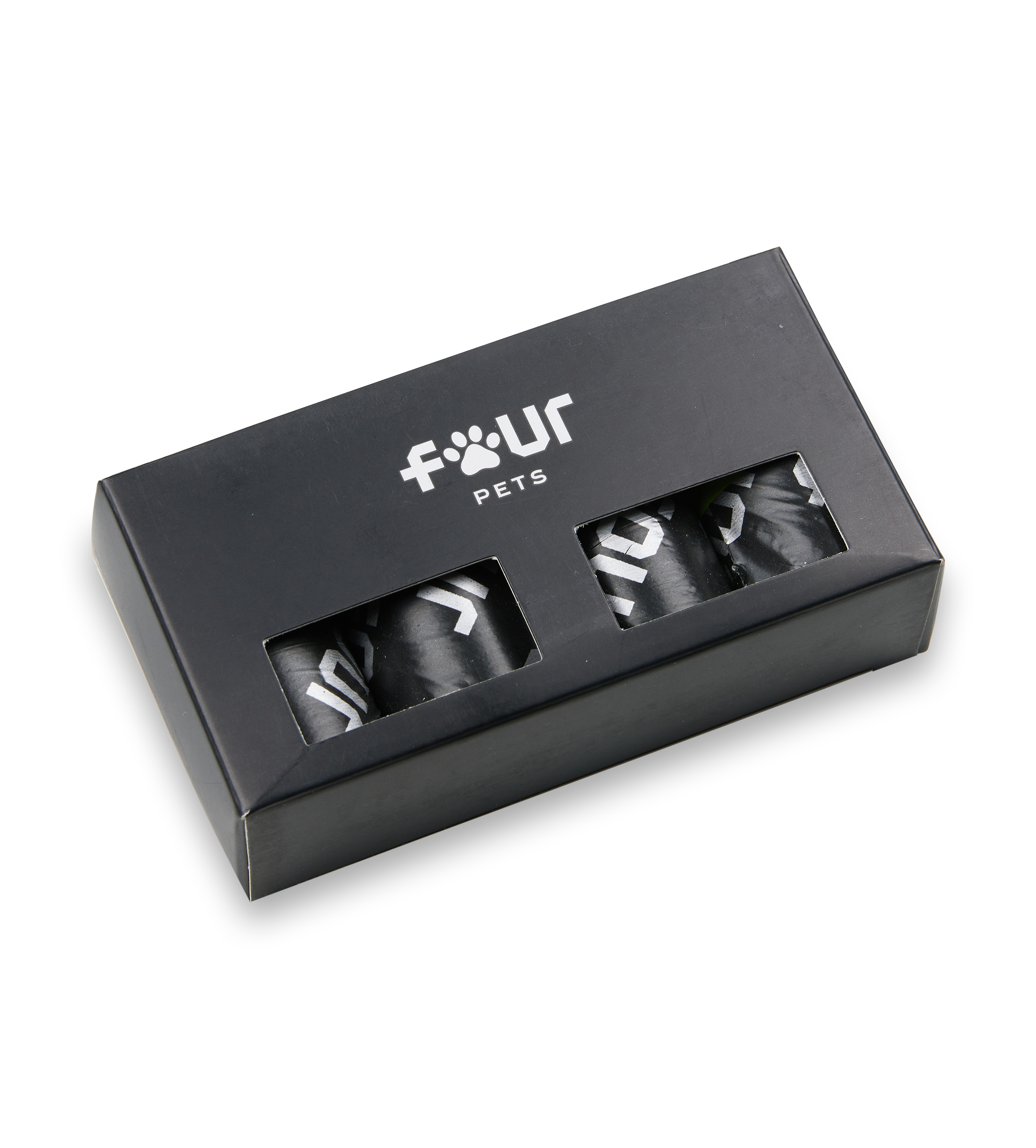 FOUR Pets 4 Pack Poopbag Black