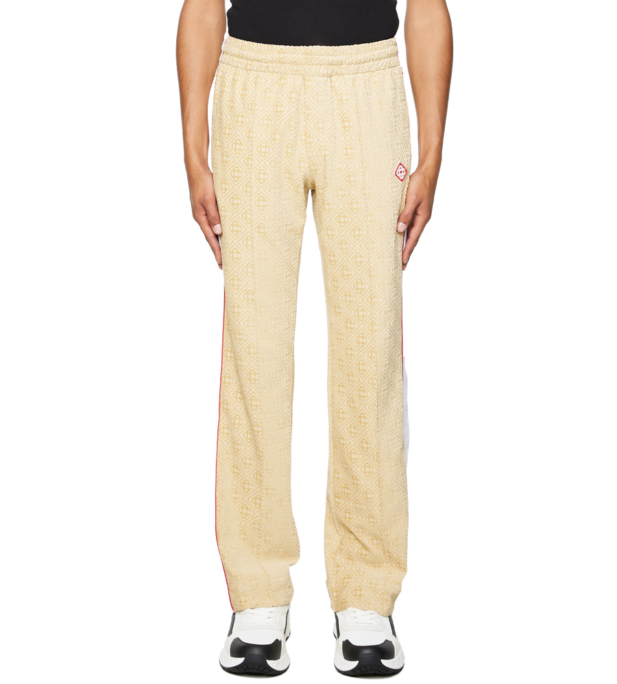 Monogram Velour Track Pants Taupe