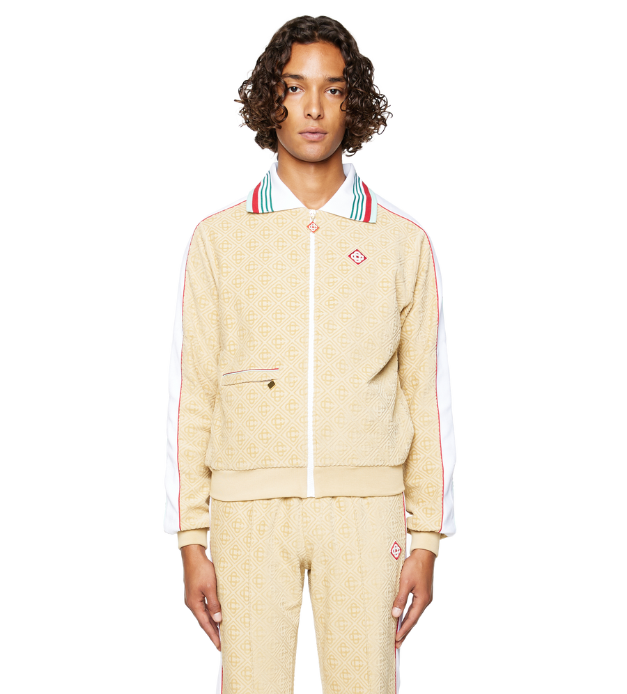 Monogram Velour Shacket Taupe