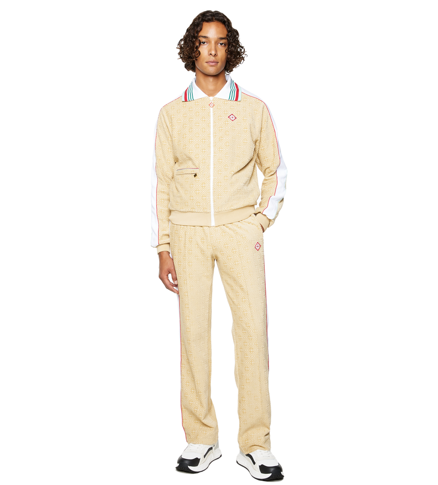 Monogram Velour Track Pants Taupe