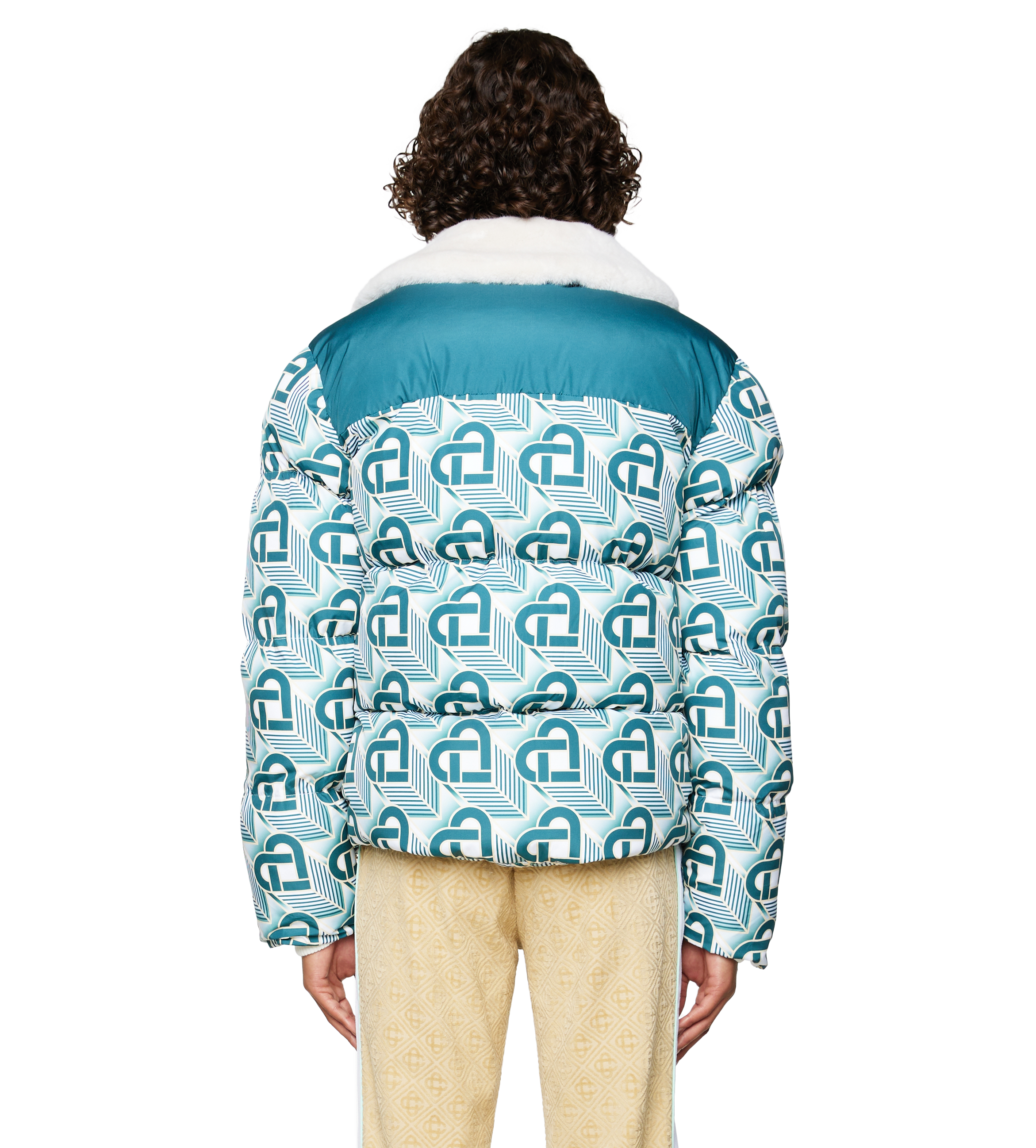 Heart Monogram Puffer Jacket Green