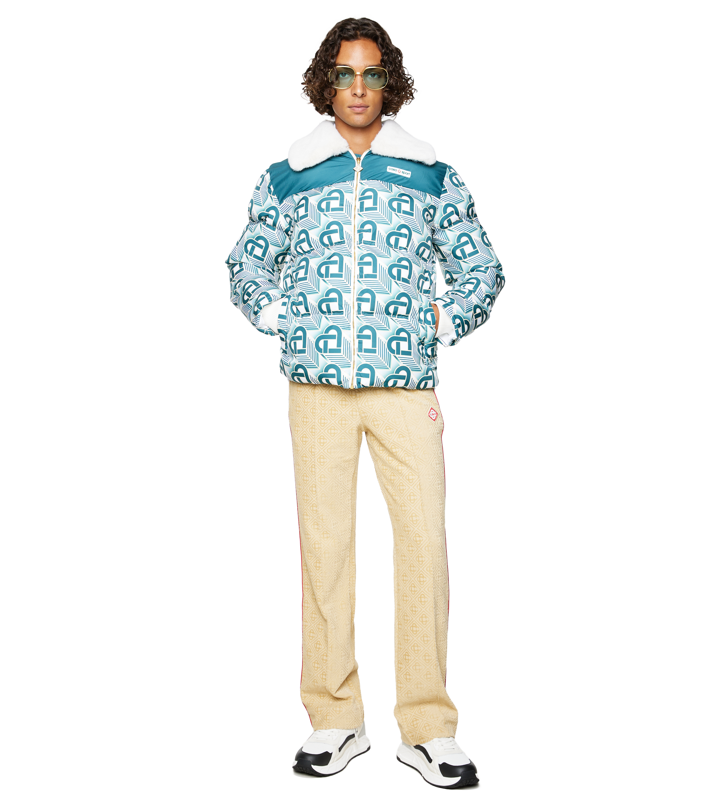 Heart Monogram Puffer Jacket Green