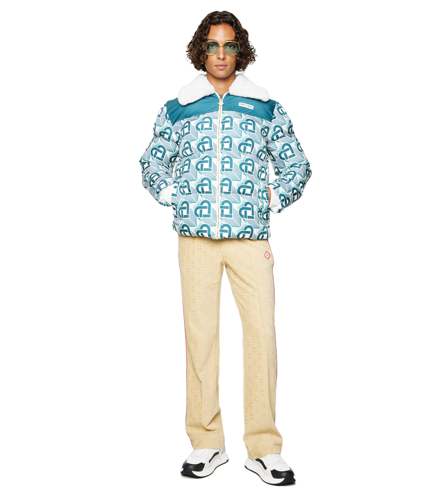 Heart Monogram Puffer Jacket Green