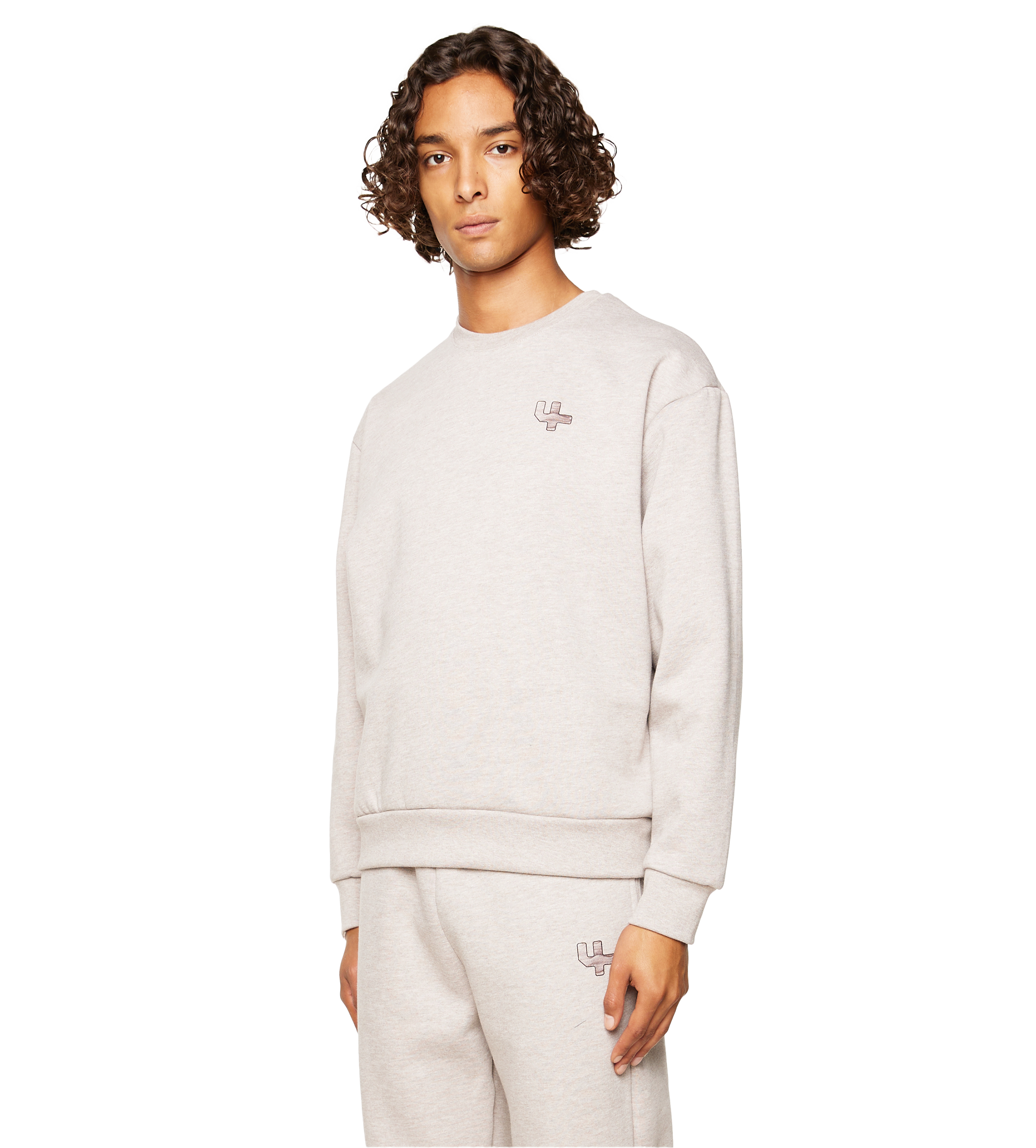 Outline Logo Crewneck Sand Melange