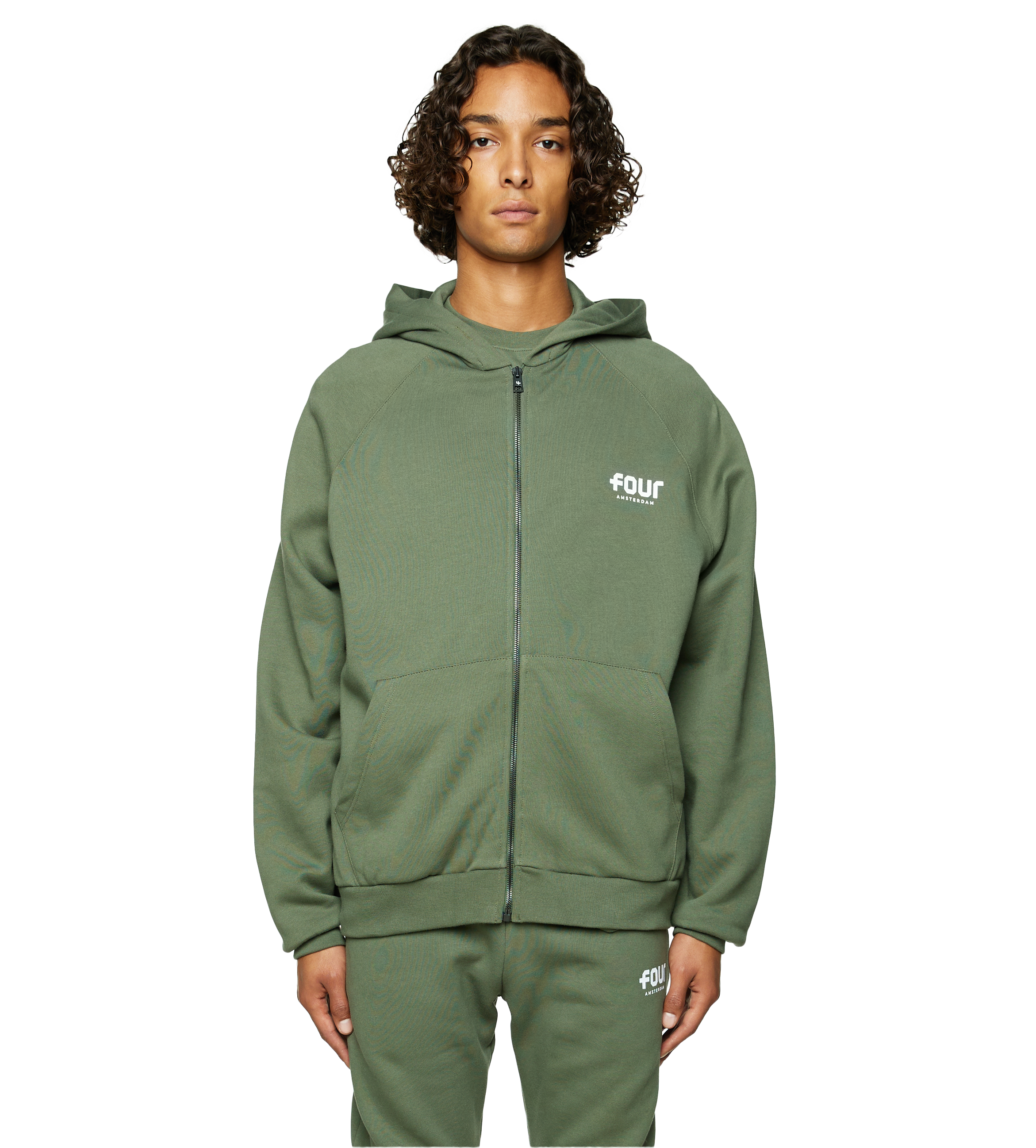 Logo Zip Up Vest Thyme