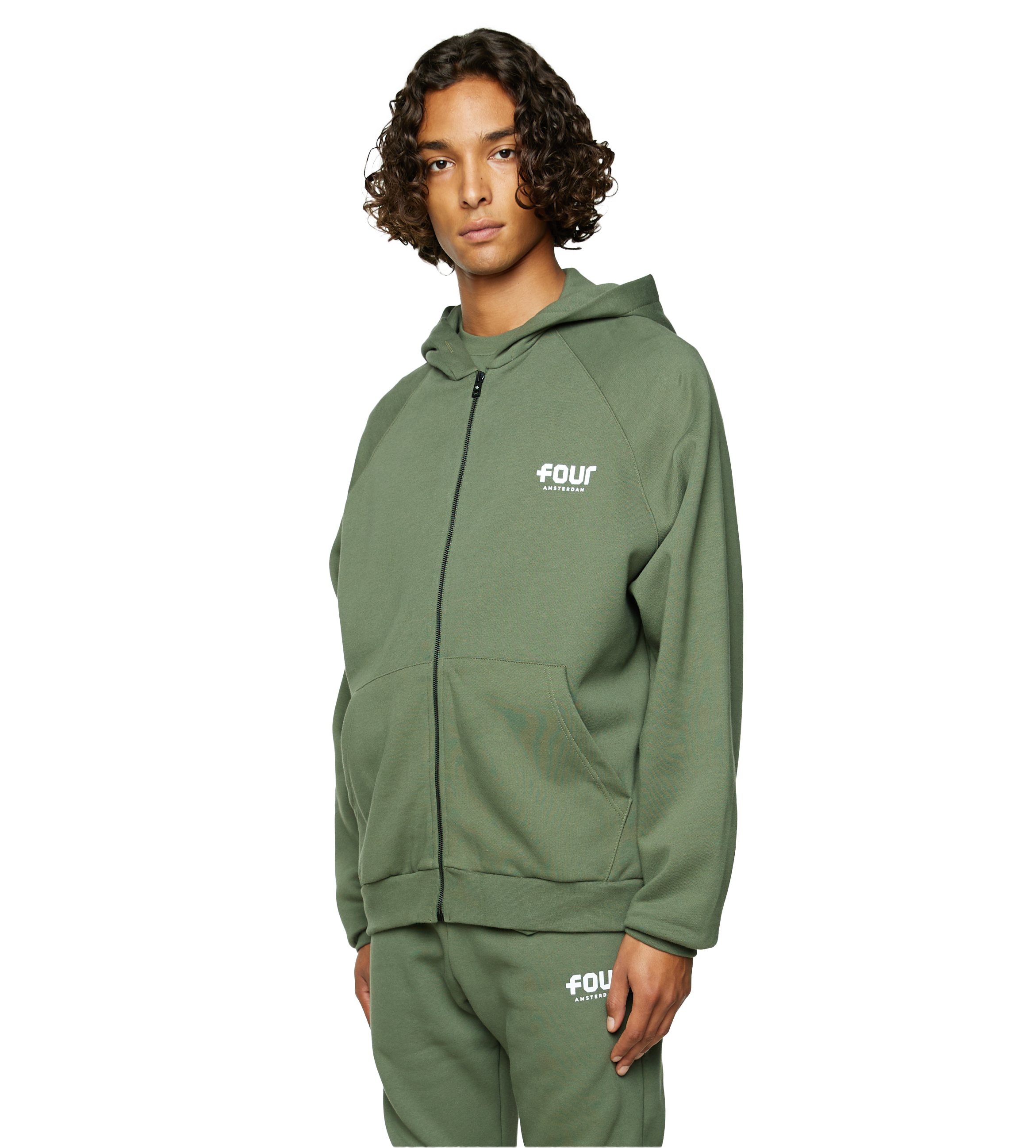 Logo Zip Up Vest Thyme