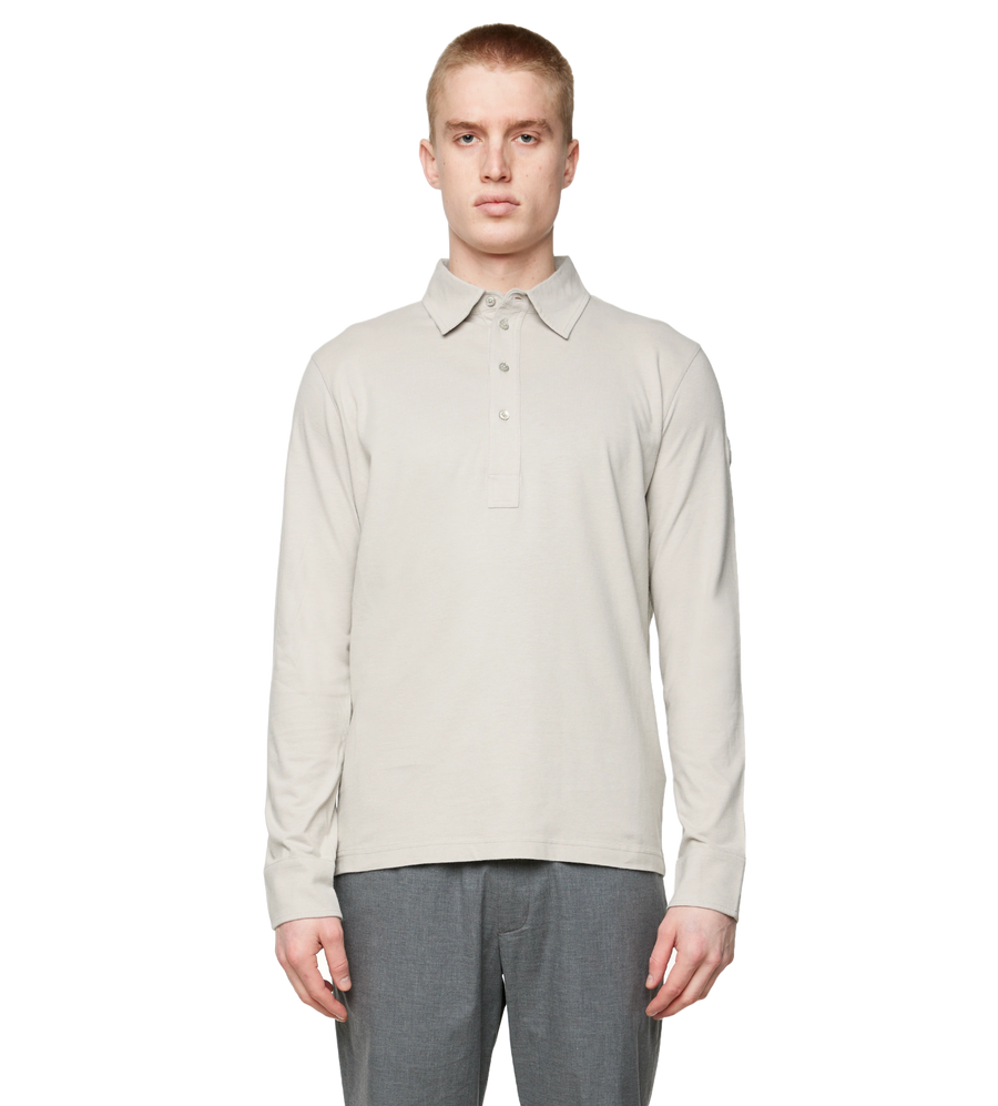 Long Sleeve Polo Shirt Grey