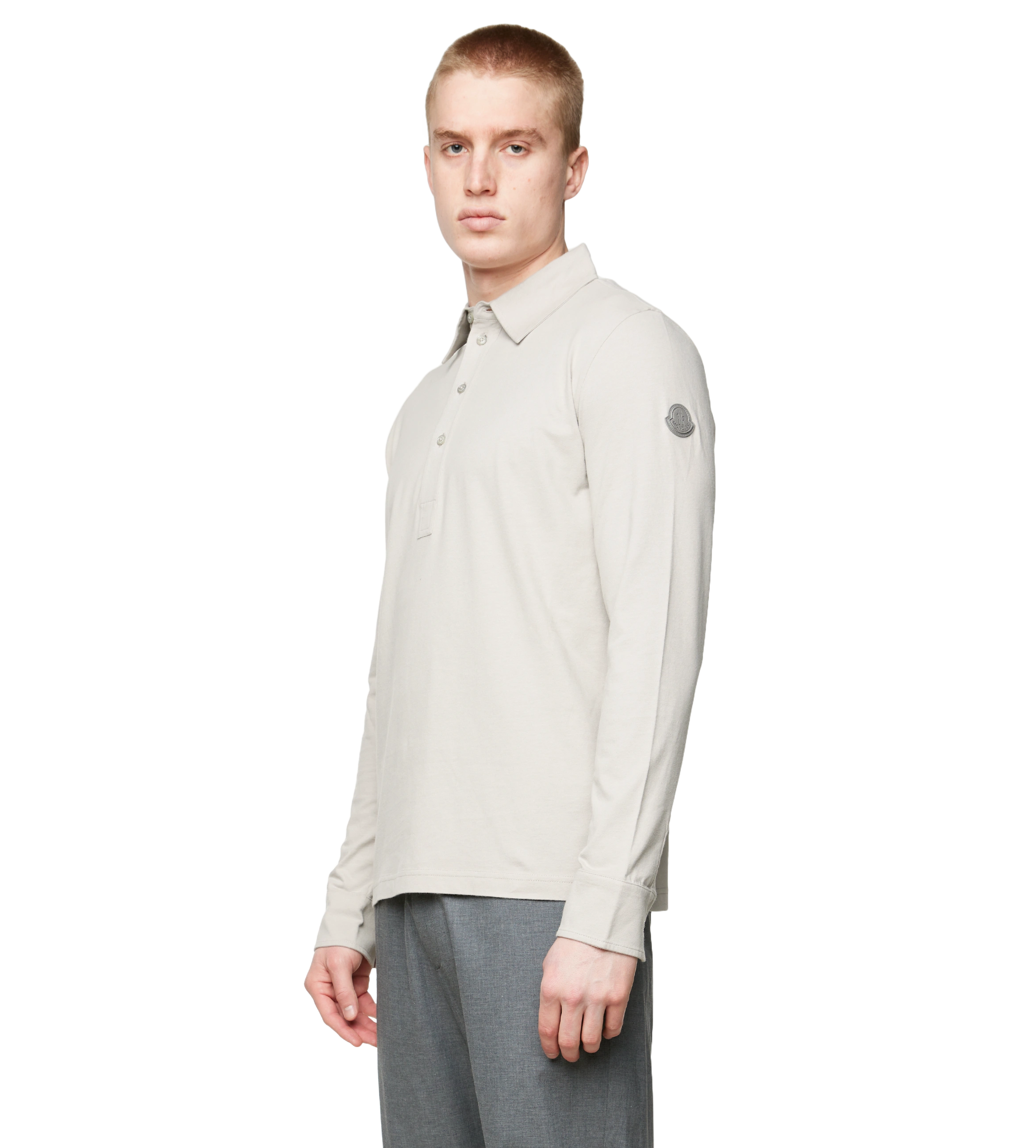 Long Sleeve Polo Shirt Grey
