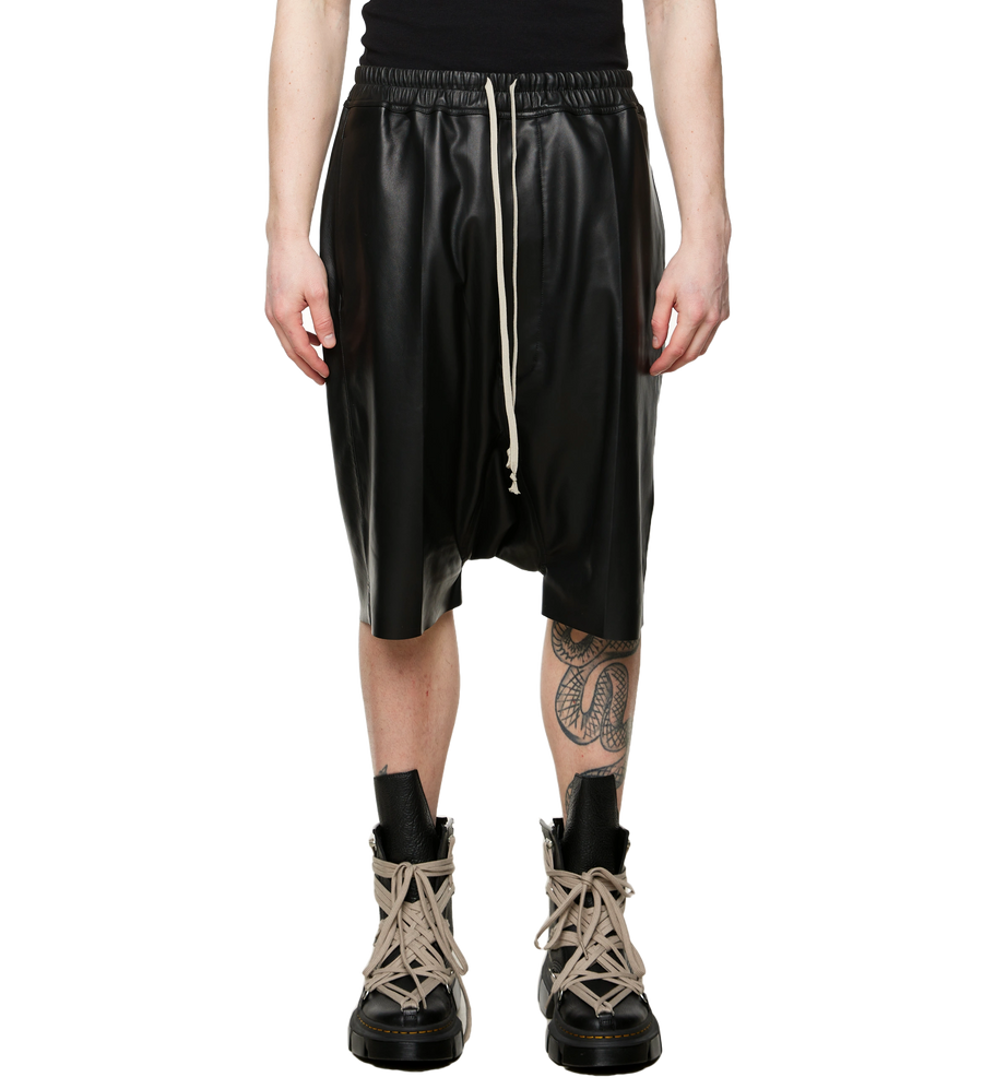 Pod Wide-Leg Leather Drawstring Shorts
