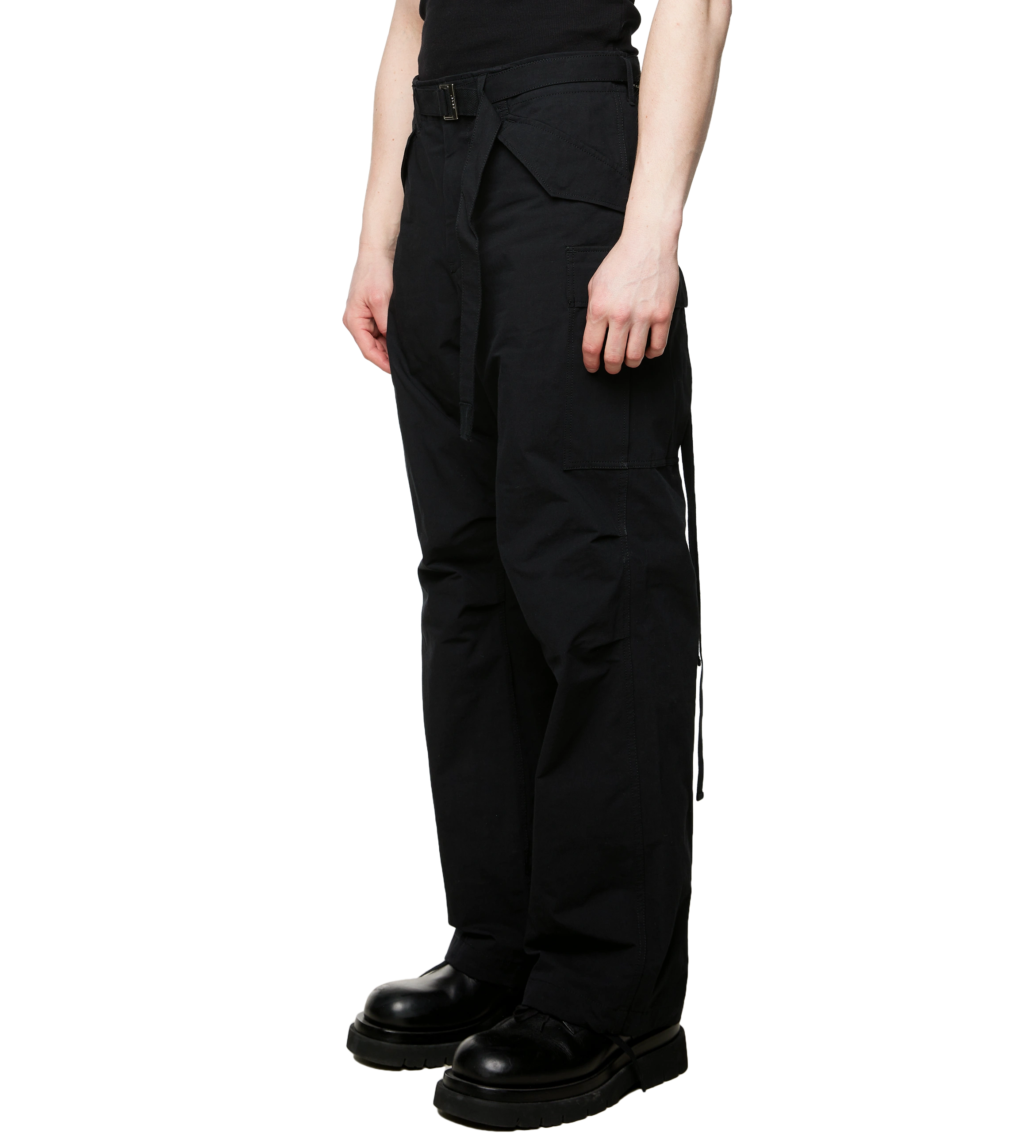 Rip Stop Cargo Pants Black