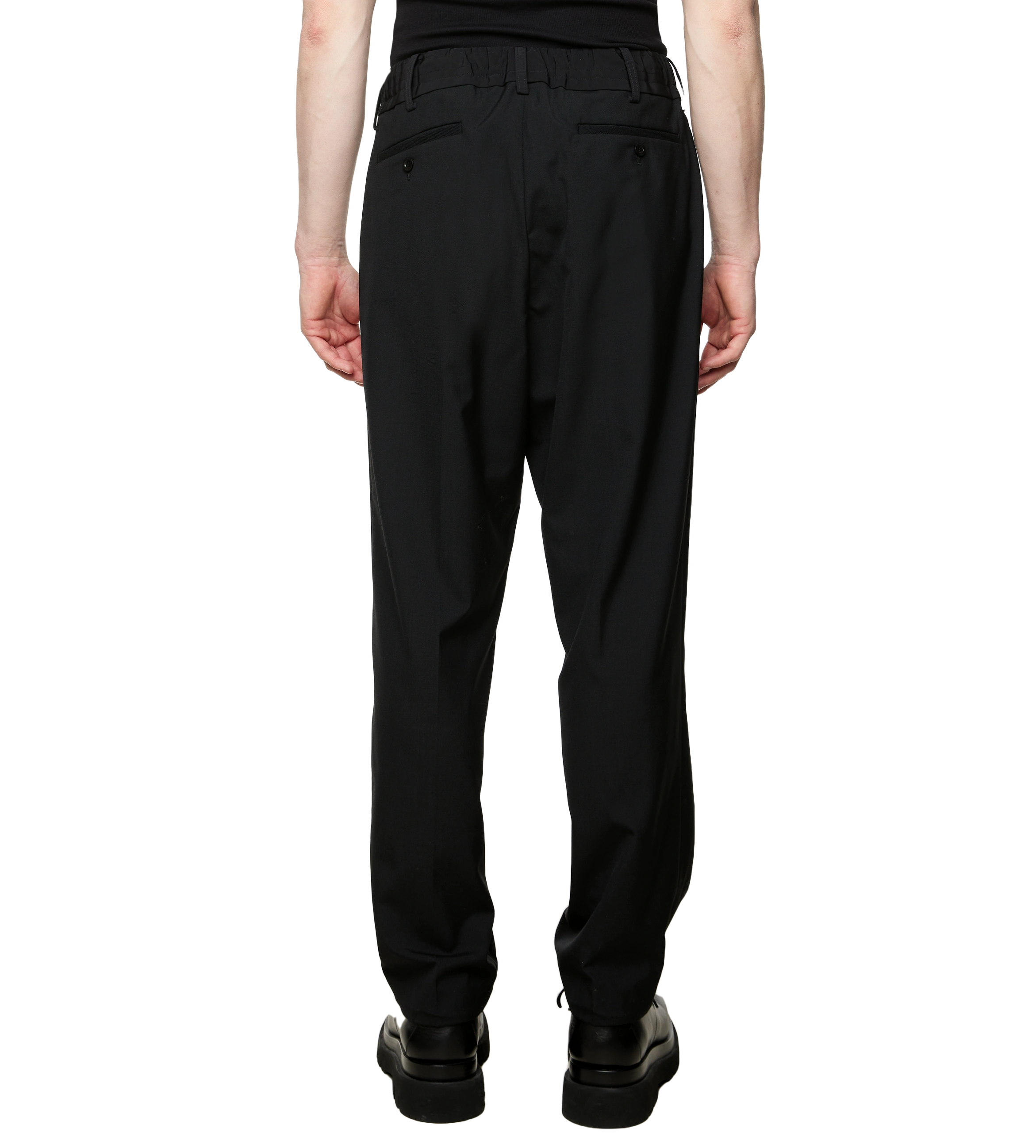 Tapered Drawstring Trousers Black