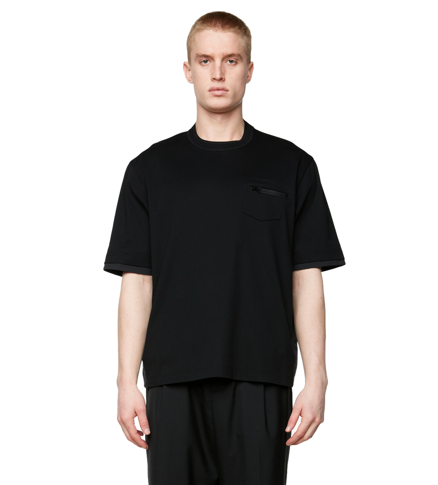 Panelled-design T-shirt Black