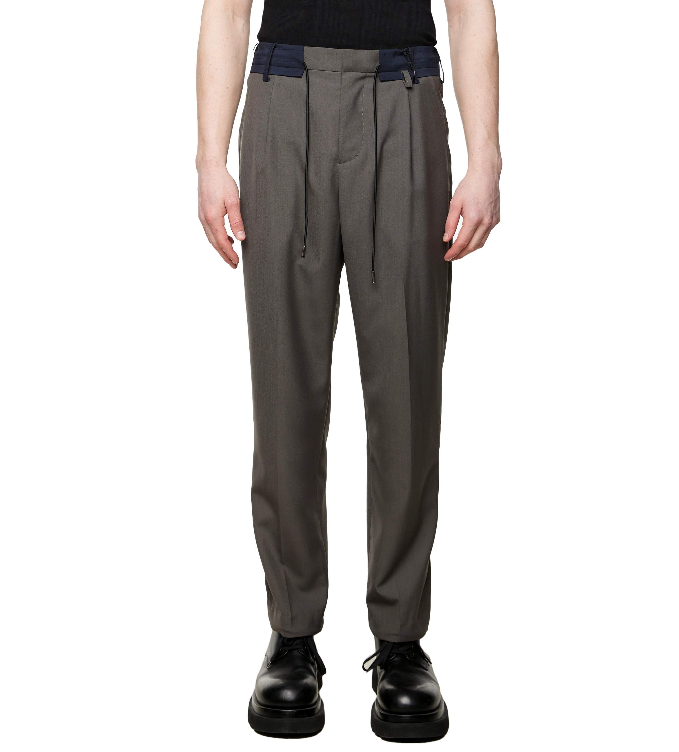 Tapered Drawstring Trousers Taupe