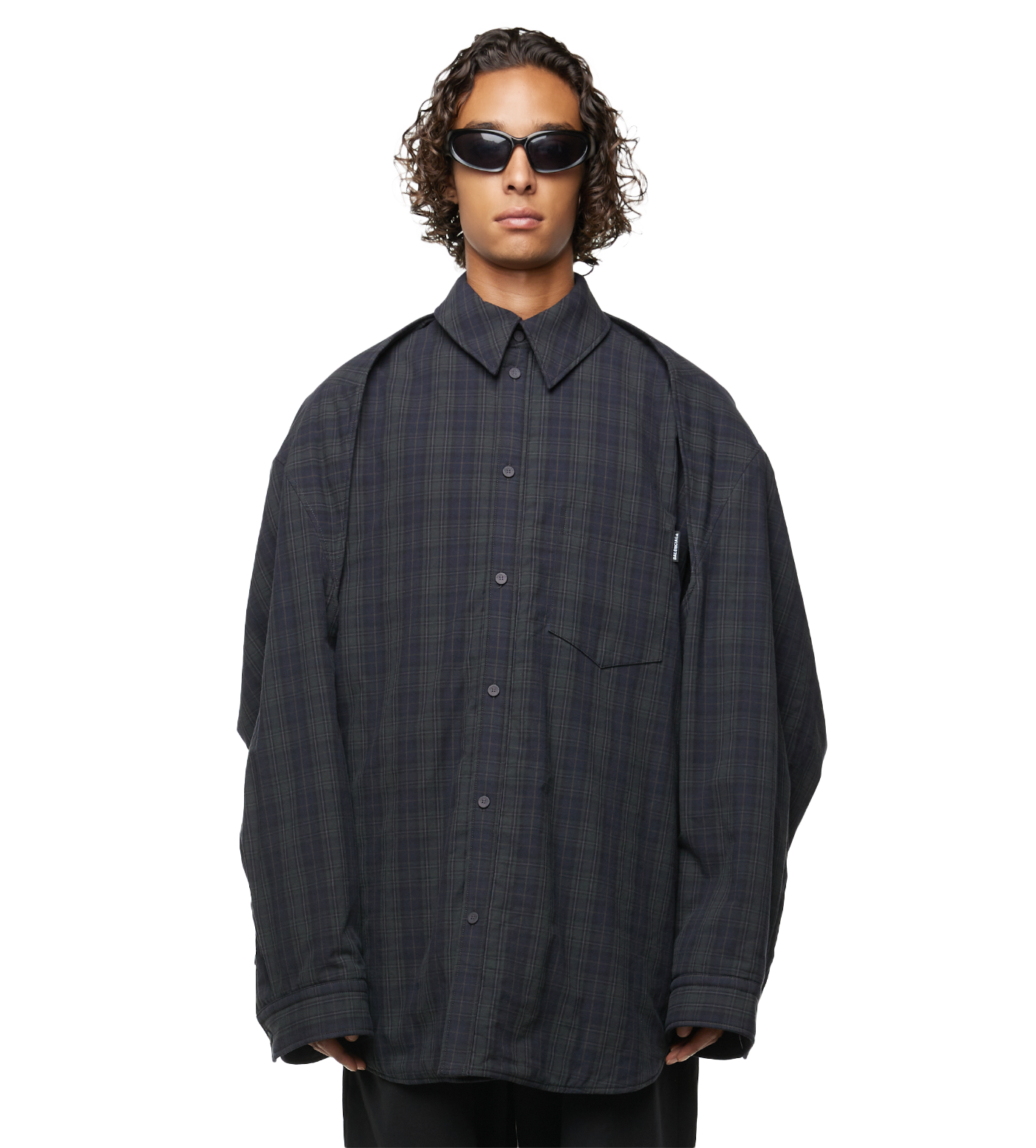 Detachable Sleeves Shirt Grey