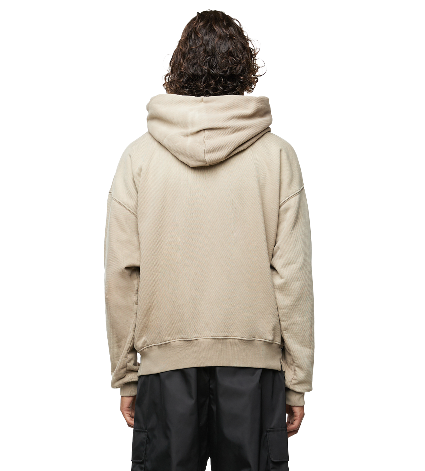 Logo-Embossed Hoodie Beige