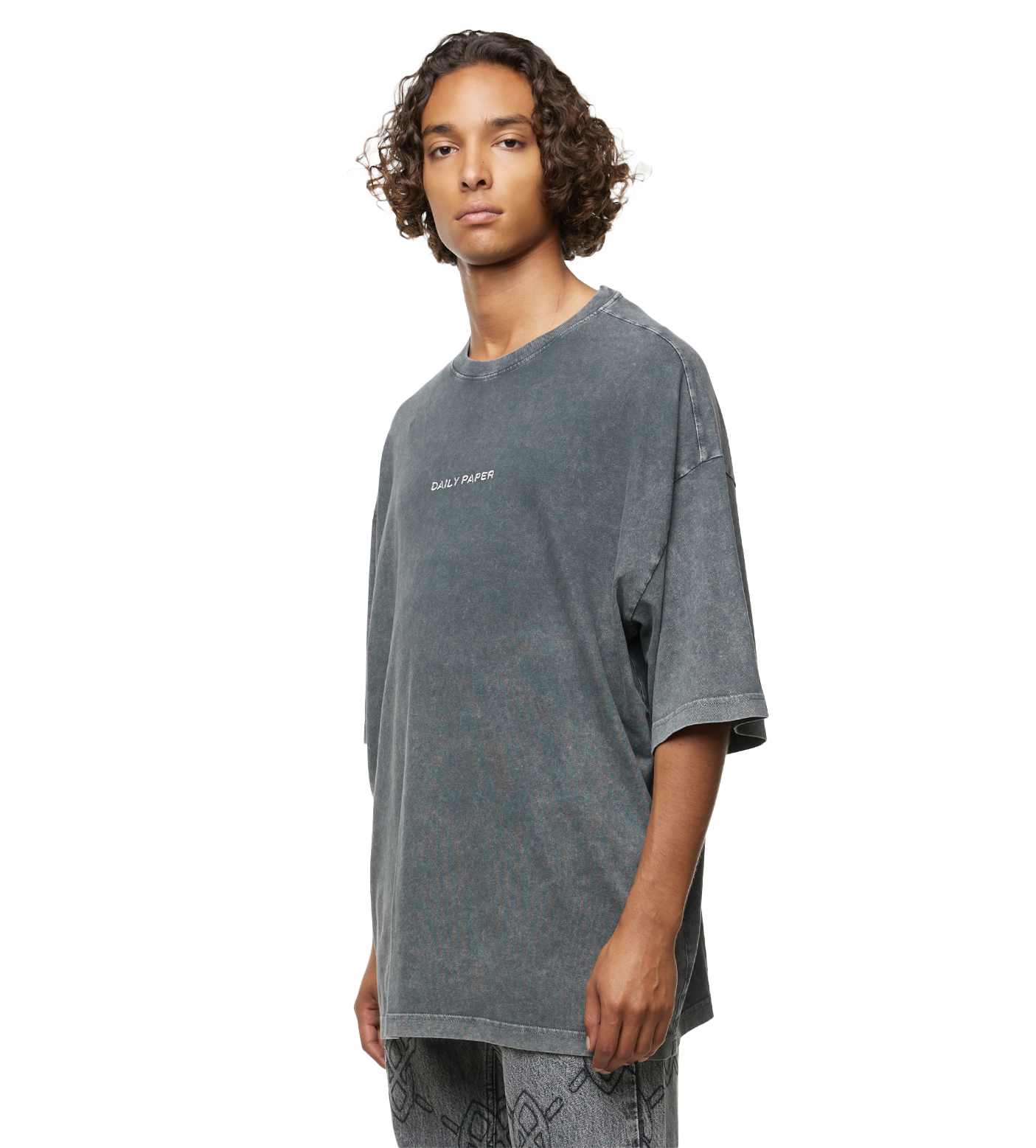 Oversized Flannel Roshon T-shirt Grey