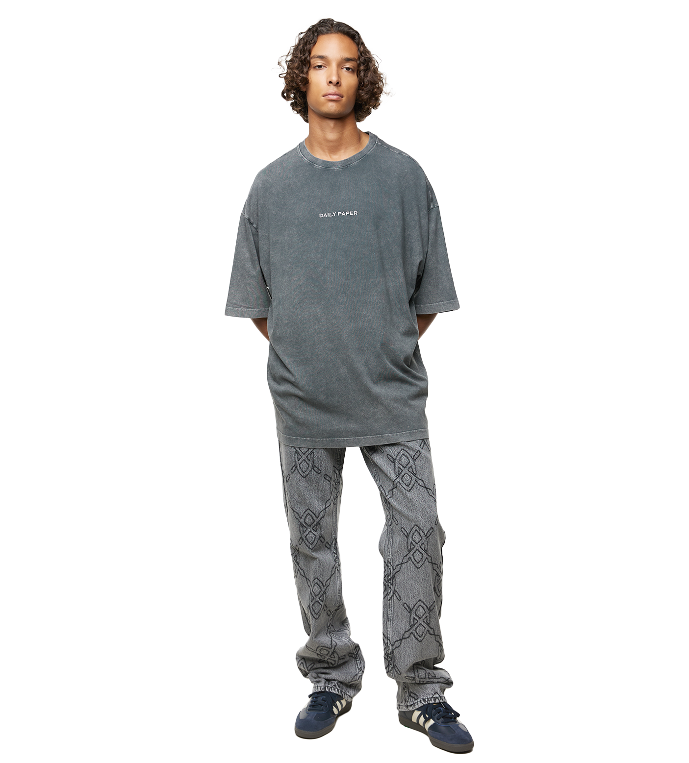 Oversized Flannel Roshon T-shirt Grey
