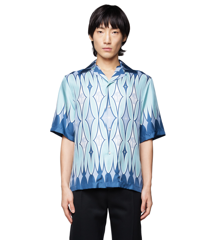 Argyle-print Silk Shirt