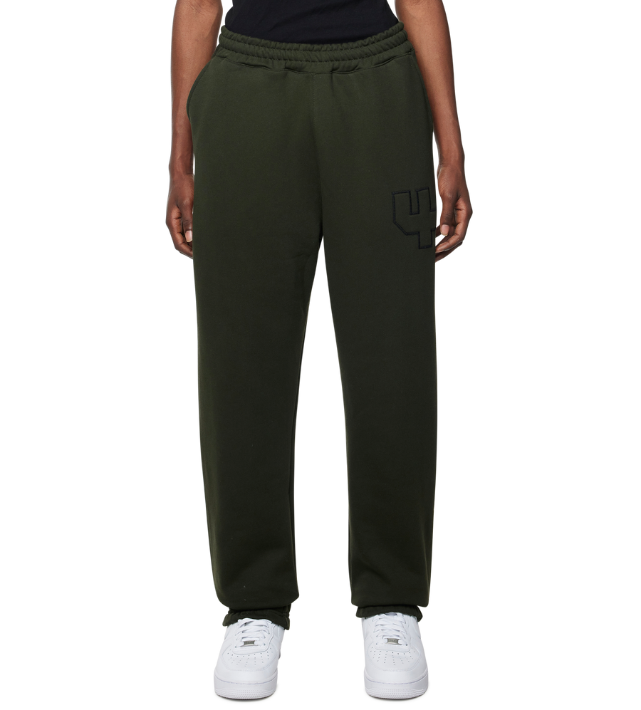 4 Patch Wide Leg Cuffed Pants Army Green