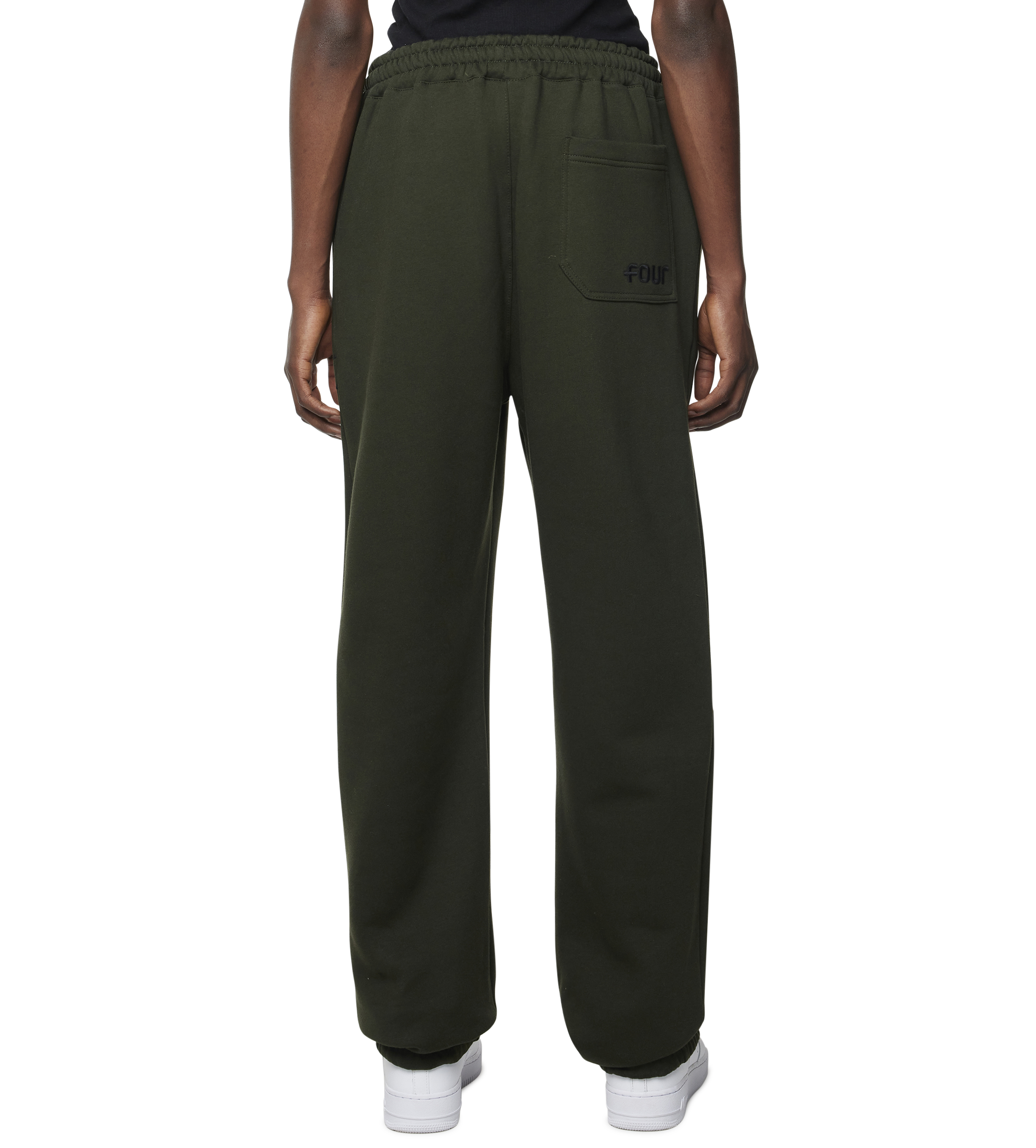 4 Patch Wide Leg Cuffed Pants Army Green