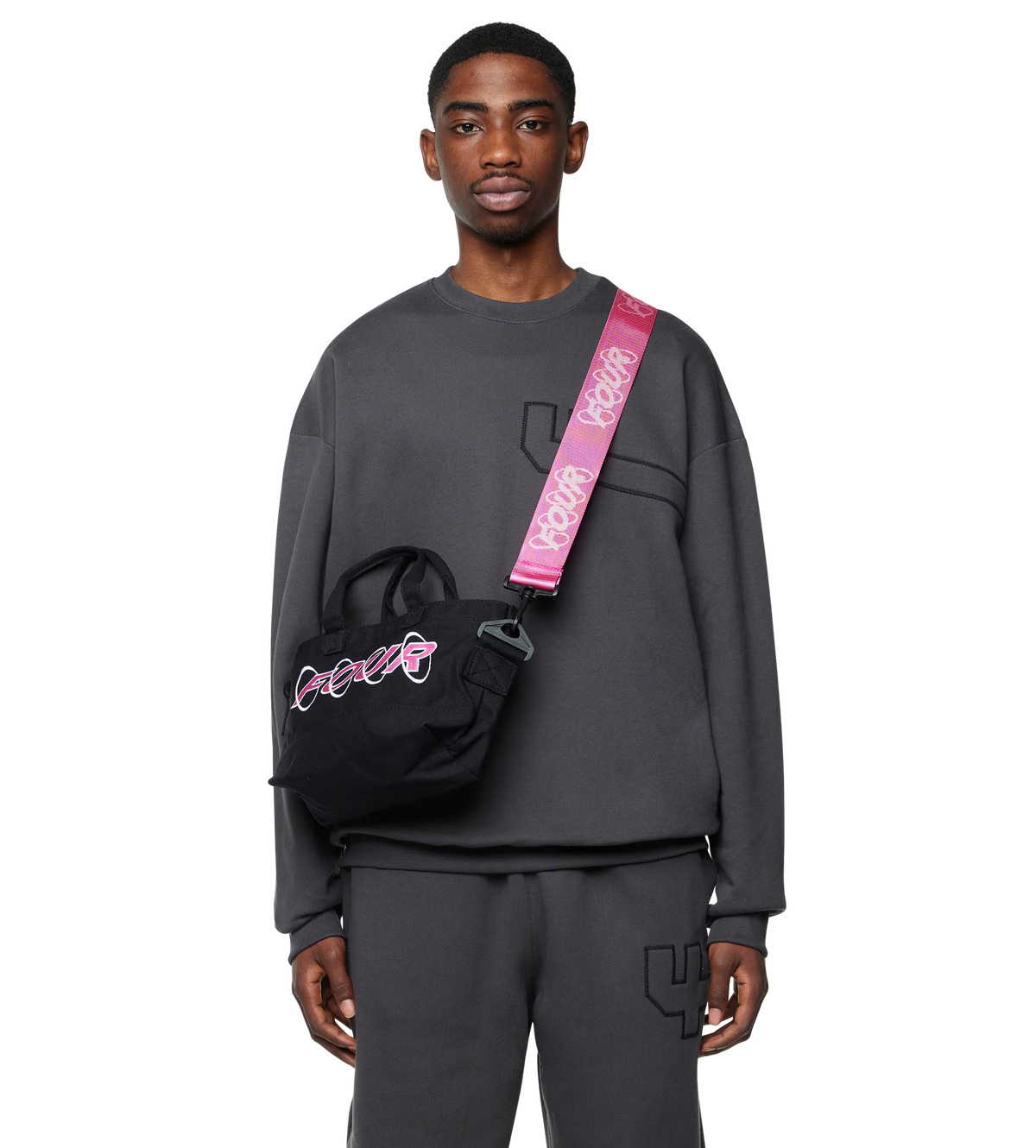 Circles Embroidery Shopper Wit/ Roze