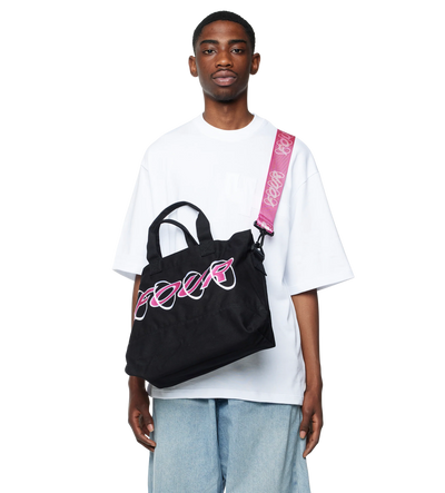Circles Embroidery Shopper Wit/ Roze
