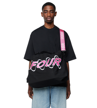 Circles Embroidery Shopper Wit/ Roze