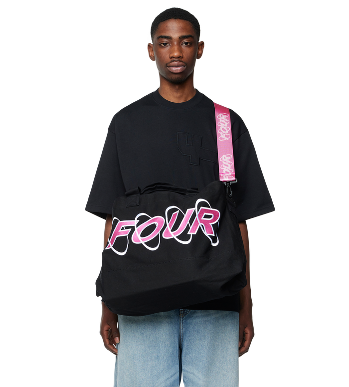 Circles Embroidery Shopper Wit/ Roze