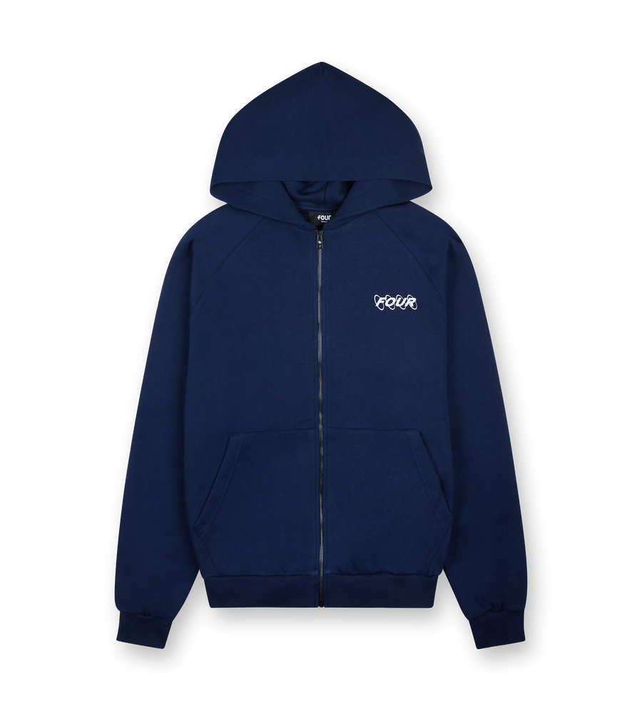 Circles Logo Zip Up Vest Marine Blue