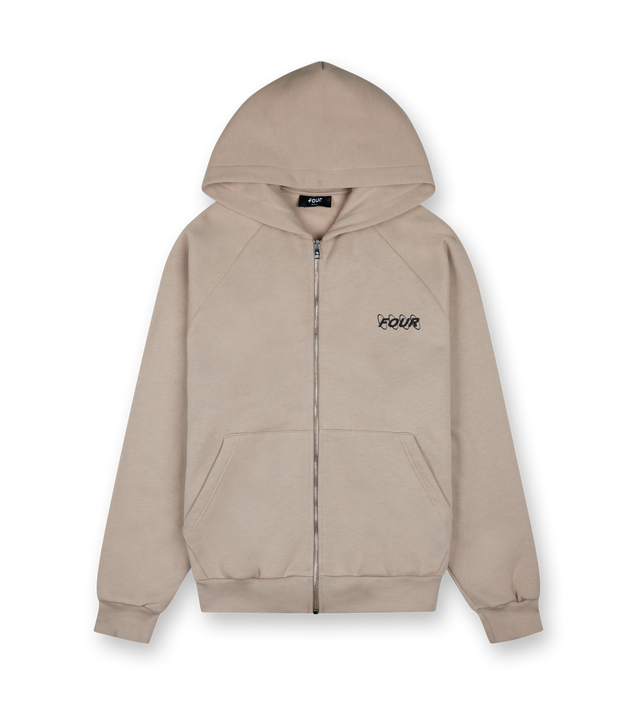 Circles Logo Zip Up Vest Vintage Khaki