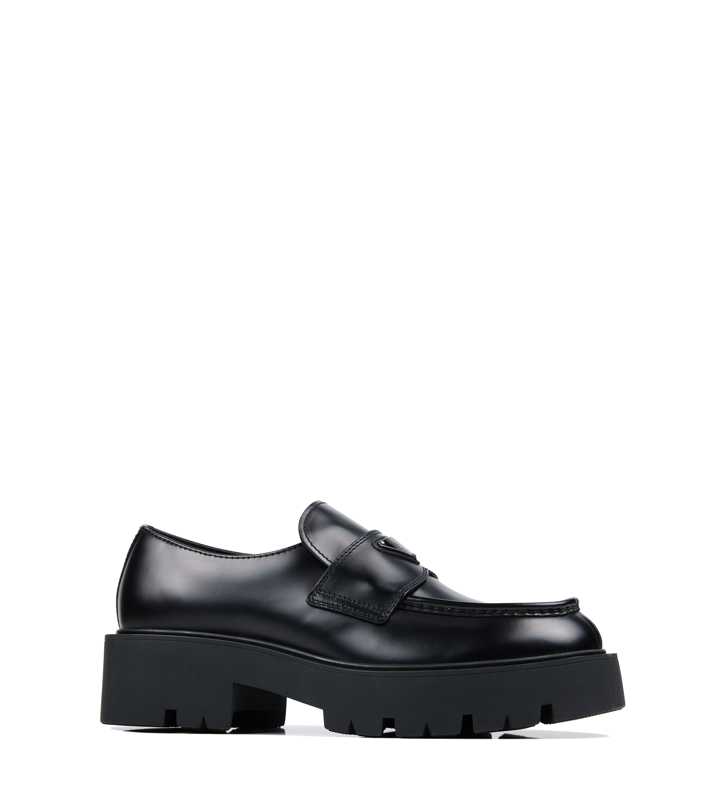 Brushed Leather Loafers Black
