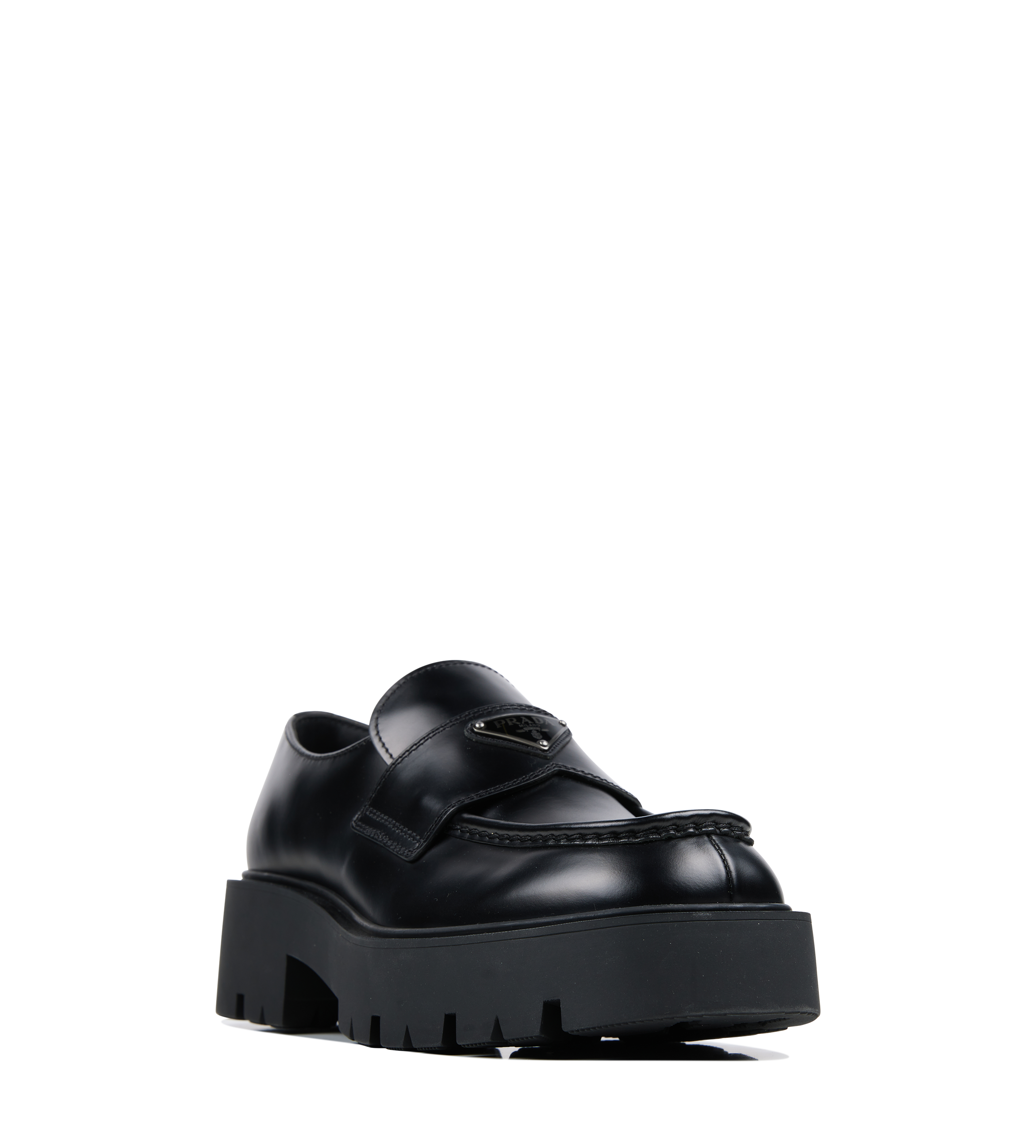 Brushed Leather Loafers Black