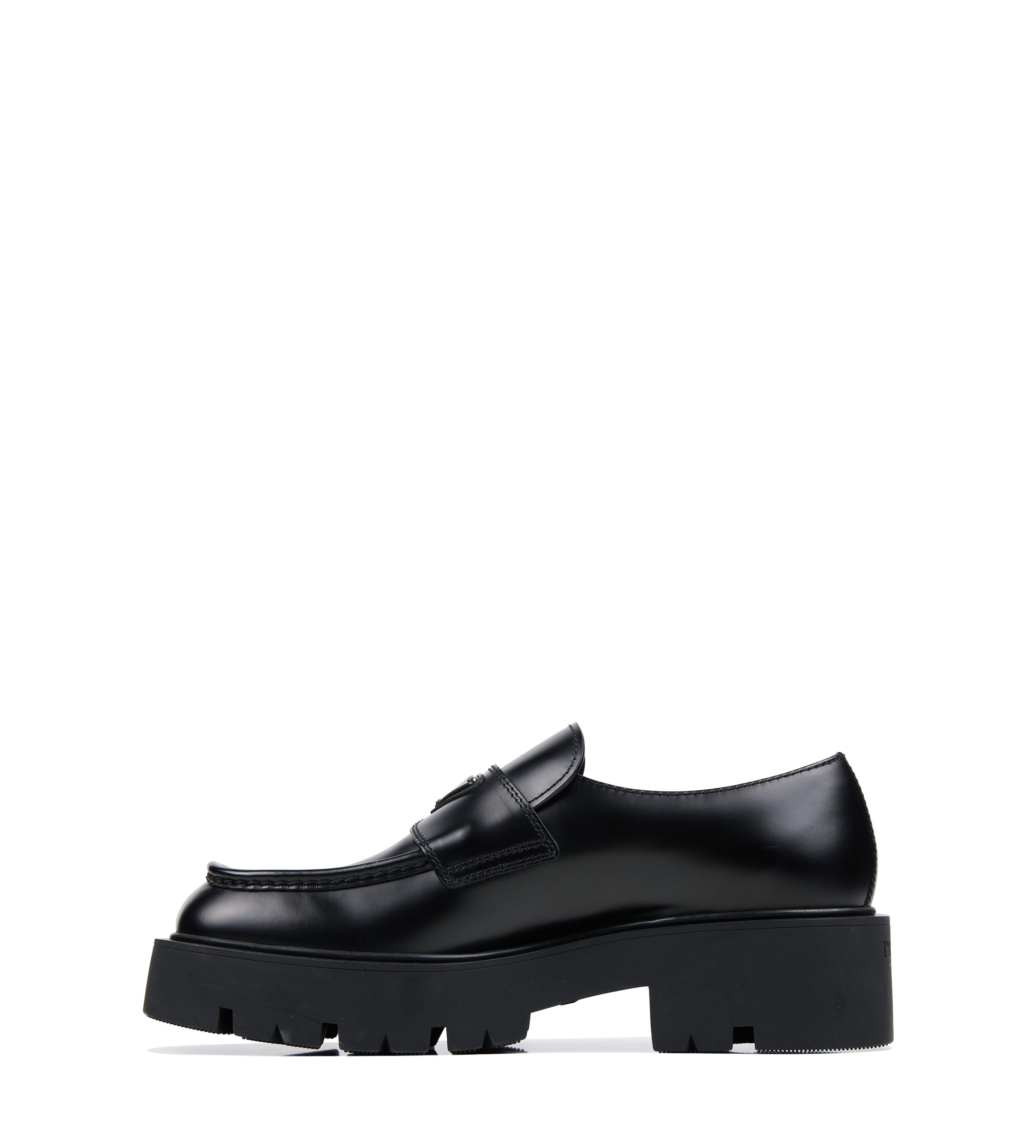 Brushed Leather Loafers Black