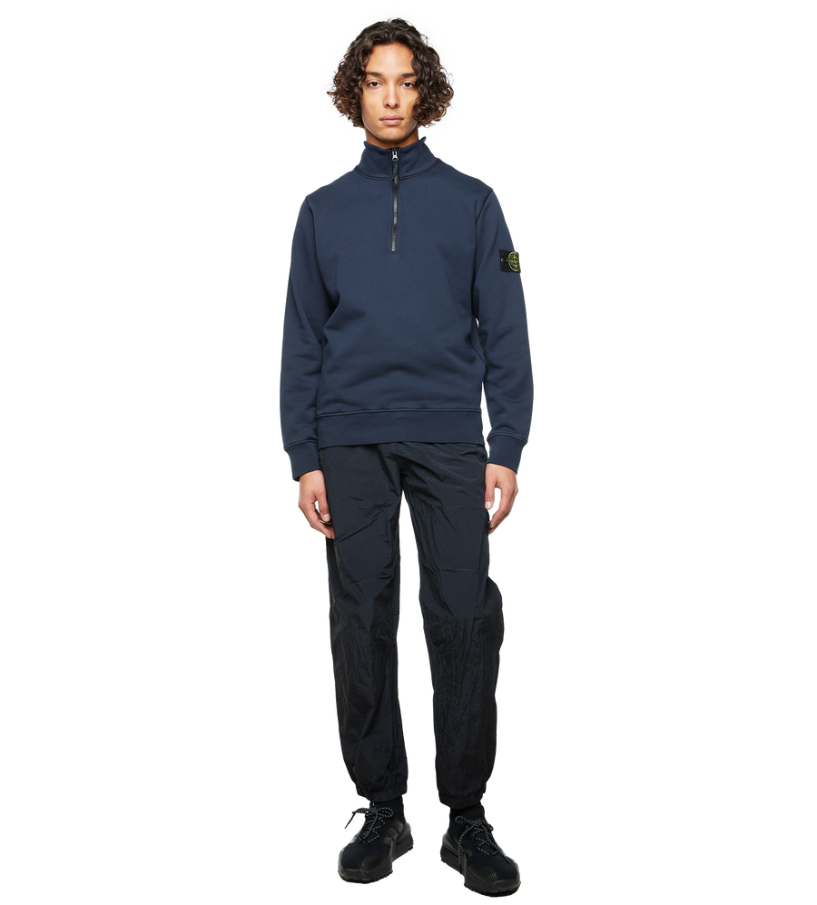 Compass-motif Half-zip Sweatshirt Navy