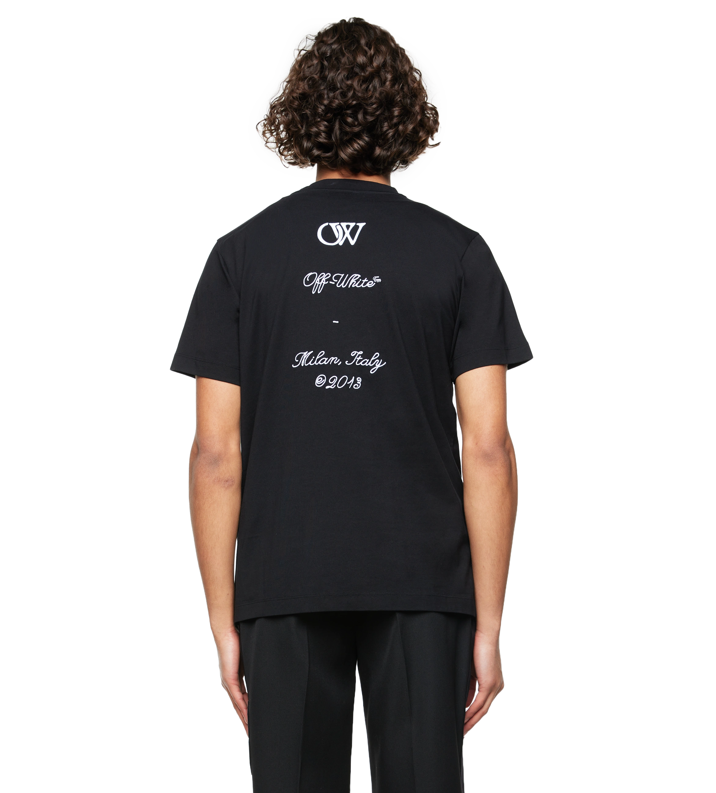 Embroidered Logo Cotton T-shirt Black