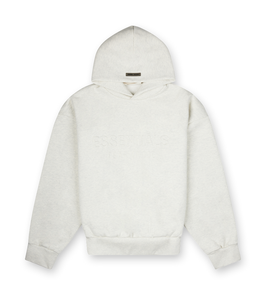 Fear of God Essentials Embossed Essentials Classic Hoodie in Oatmeal Heather