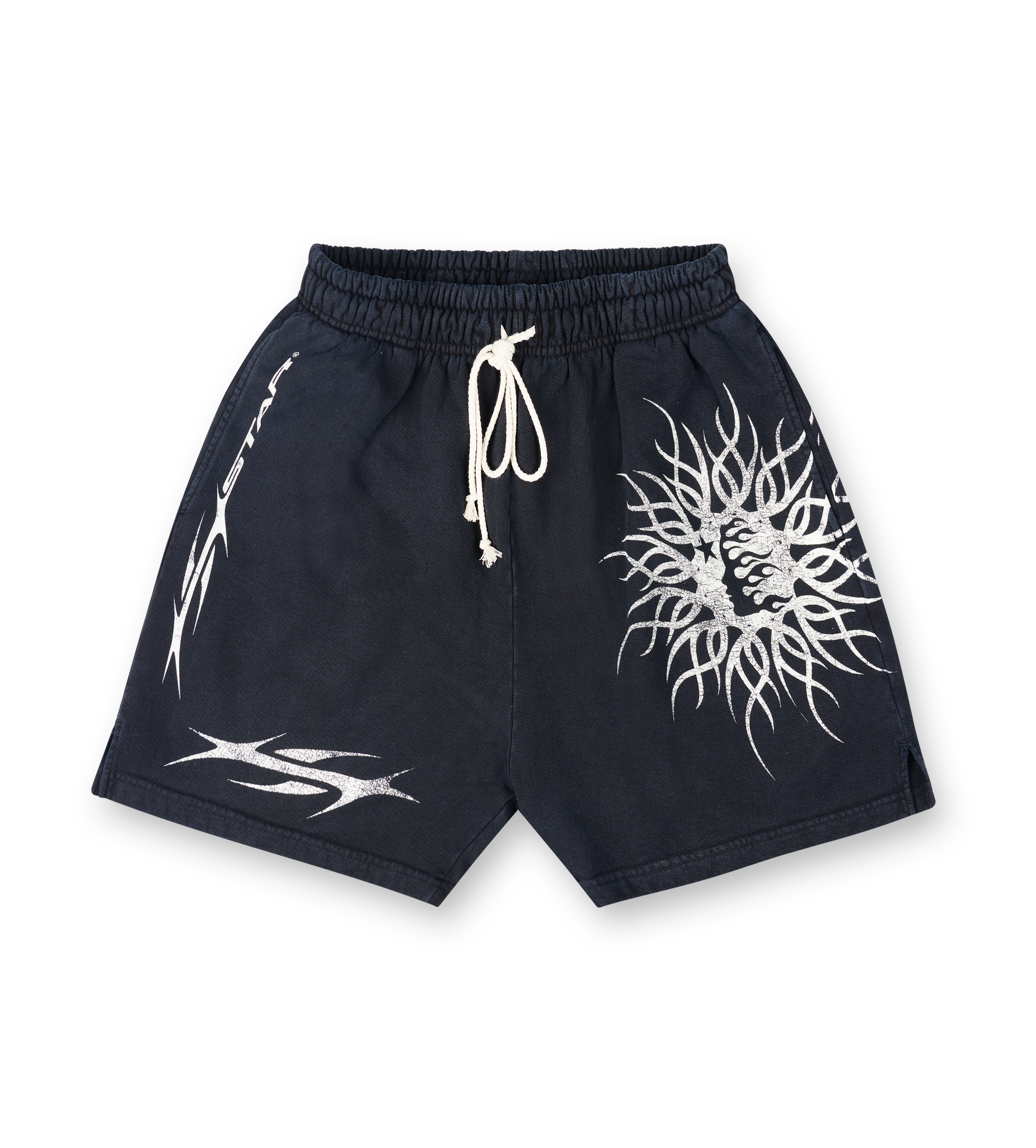 Hellstar Flame Yang Shorts in Black