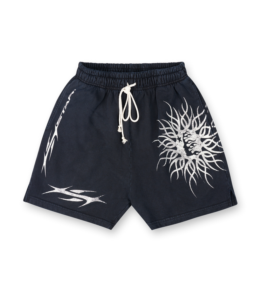 Hellstar Flame Yang Shorts in Black