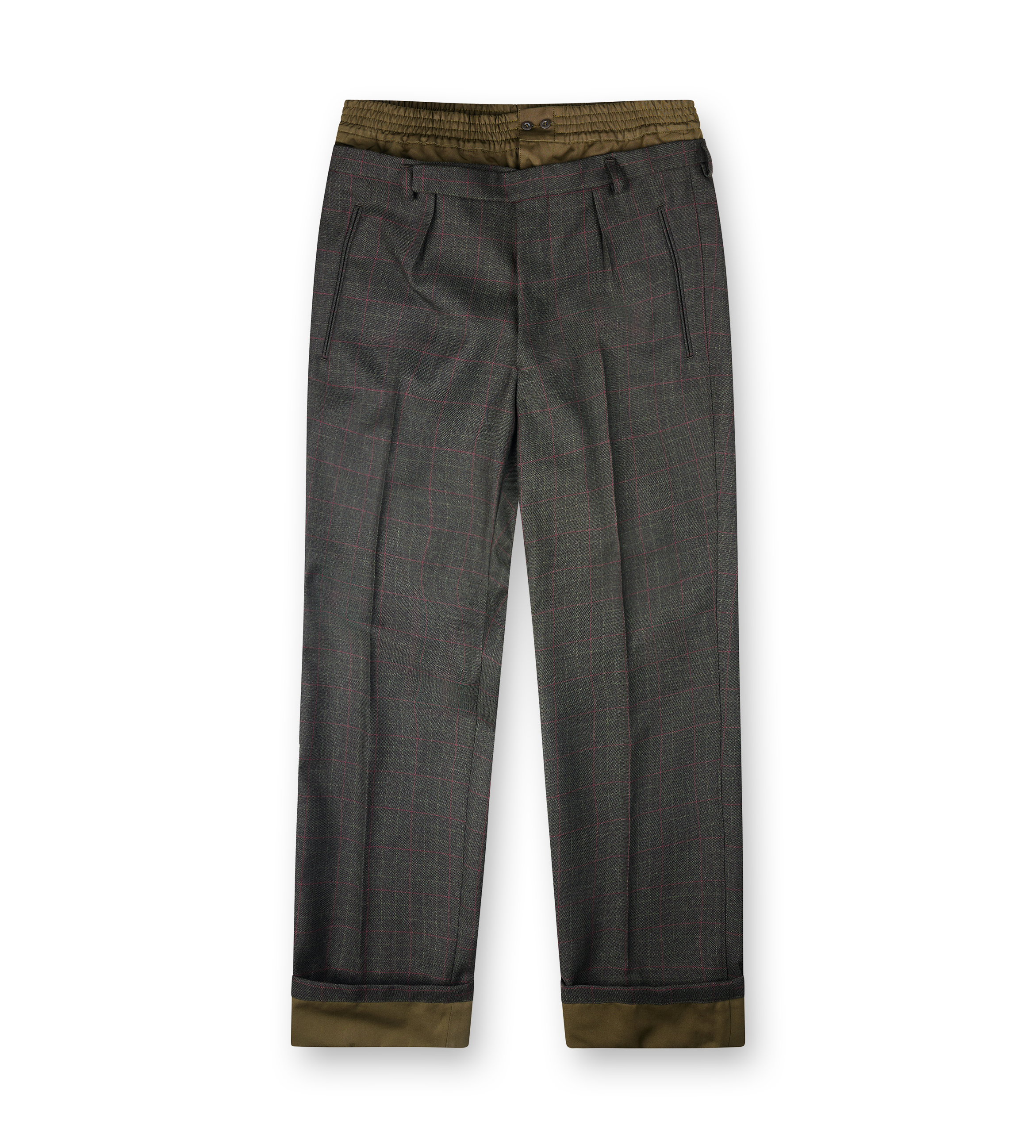 Prada PS26 UP0398 18U7 F0342 Pantalone Check Bosco