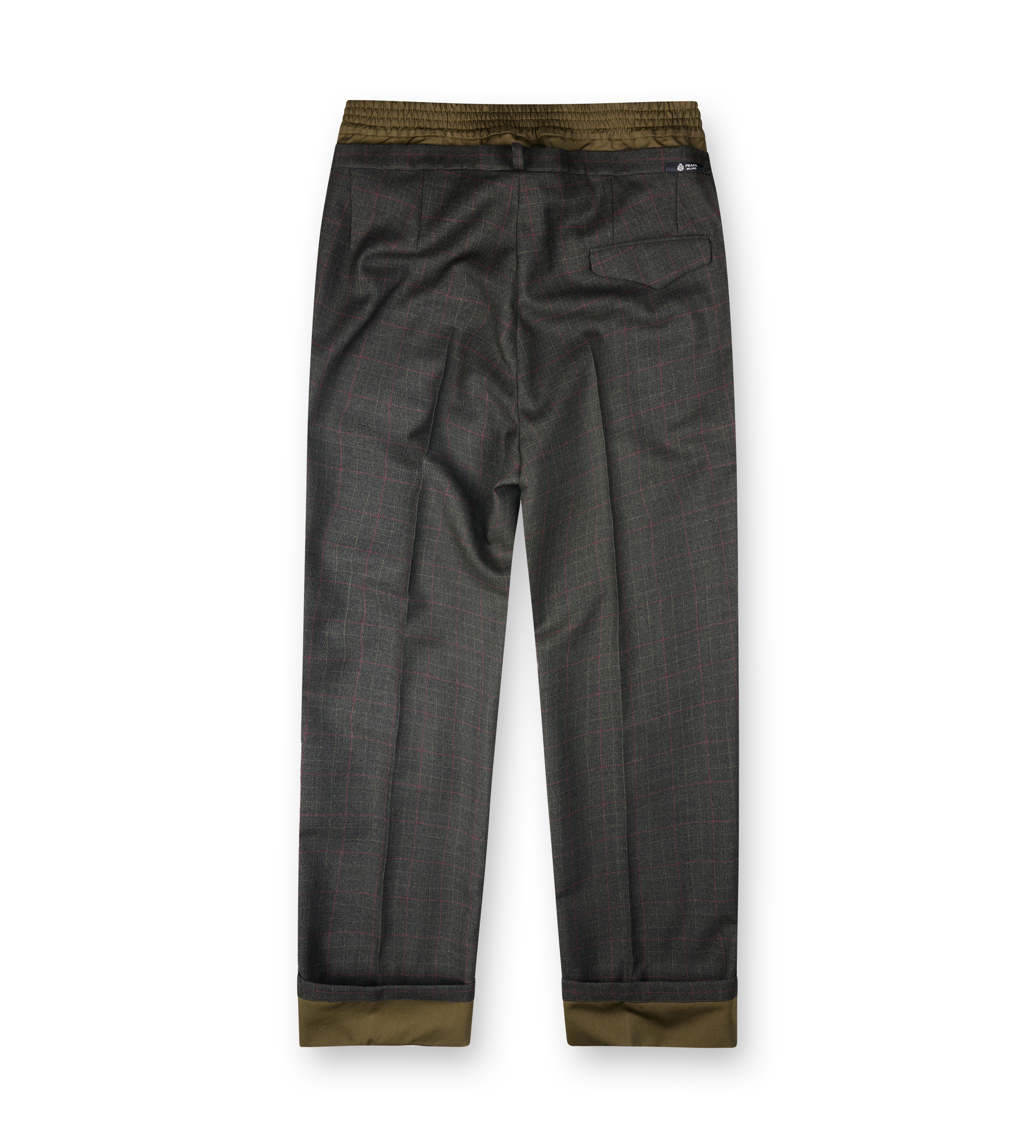 Prada PS26 UP0398 18U7 F0342 Pantalone Check Bosco