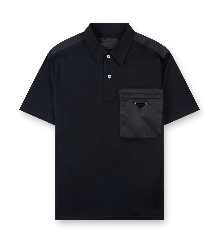 Prada PS26 UJN703 152Z F0806 Polo m/c Cotone stretch+re-nylon Nero+nero